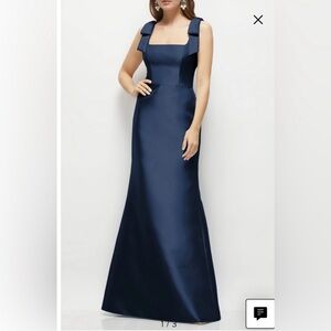 ALFRED SUNG D868 Bow Strap Satin Twill Trumpet Gown in 8R